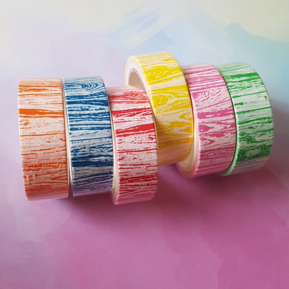 6 pcs Pencil Design Washi Tape Masking Tape Adhesive Tape (1.5 cm x 5 Meter)
